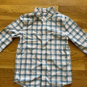 Vineyard Vines On The Go Performance Kids Plaid Shirt - Blue and Pink